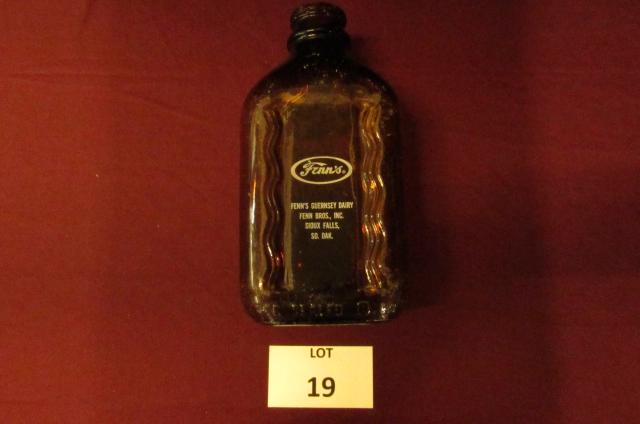 Amber 2 quart Fenn's milk bottle (1 of 3)