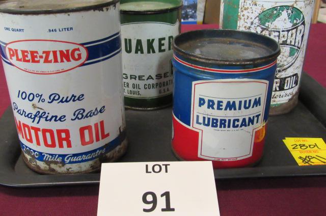 Lot Of 4 Oil And Grease Cans