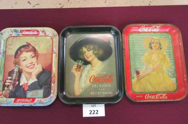 Lot of 3. Vintage Drink Coca-Cola trays (1 of 5)