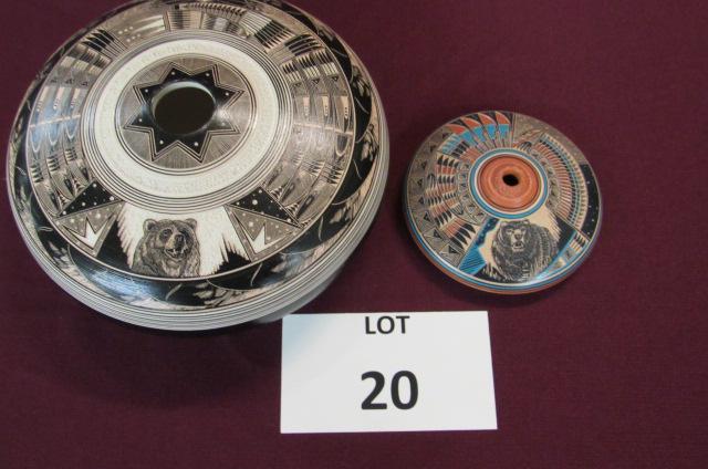 Lot of 2 decorated Navajo ceramic vessels. (1 of 5)