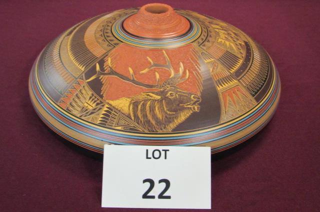 Incised decorated ceramic vessel (1 of 5)