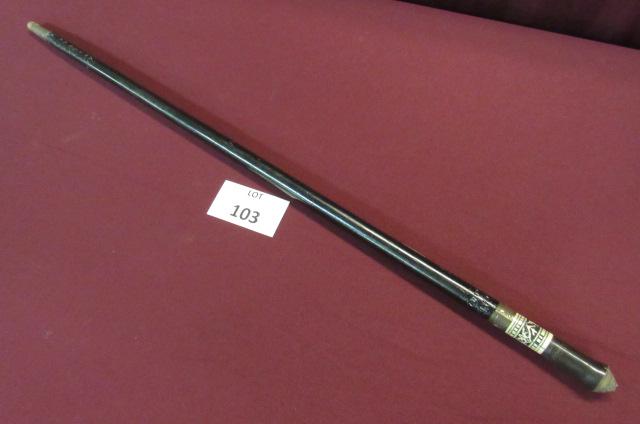Sword cane: A vintage sword cane from india with bone and brass mountings. 36" overall, blade is 21"