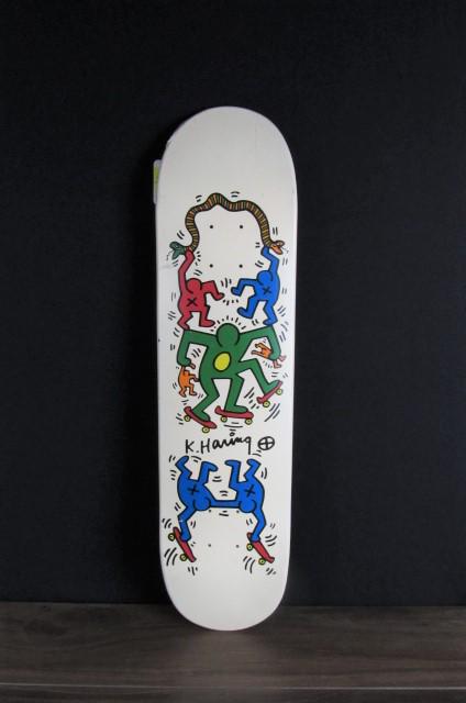 Keith Haring painted & signed skateboard deck (1 of 3)