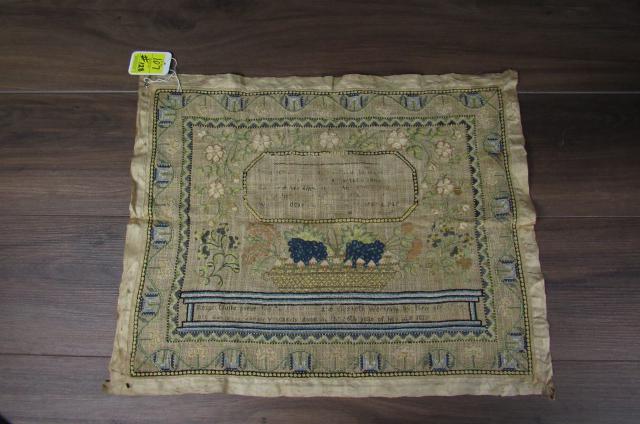 19th century embroidery sampler. (1 of 3)