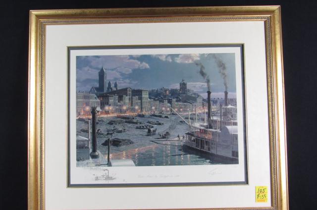 Frame and matted John Stobart print "Pittsburg: (1 of 3)