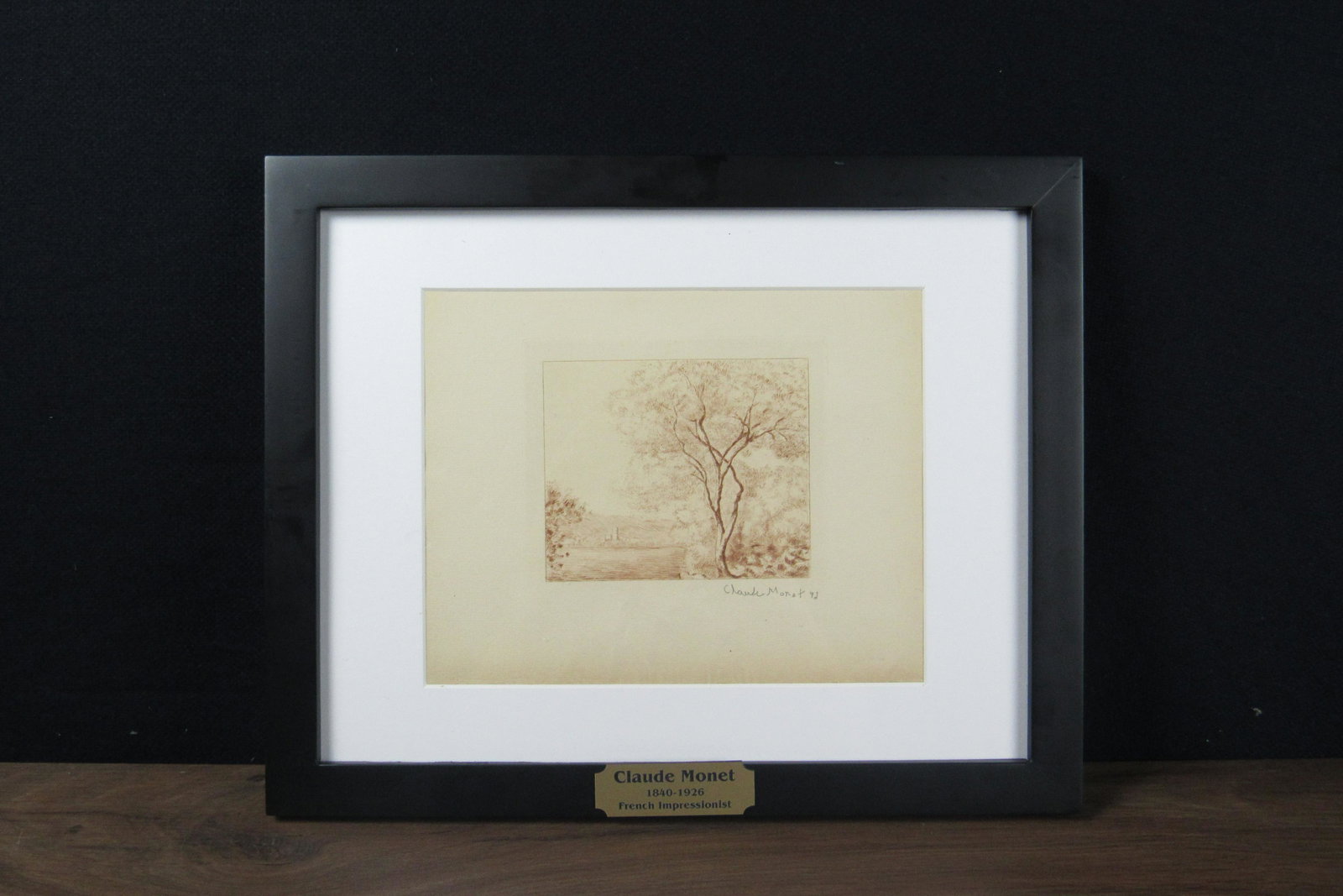 Claude Monet "Paysage A  Antibes" etching with COA. (1 of 3)