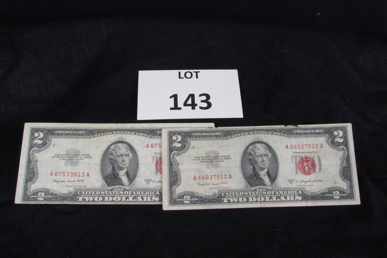 2-$2 US Note (1953B/53B-Red Seal) (1 of 2)