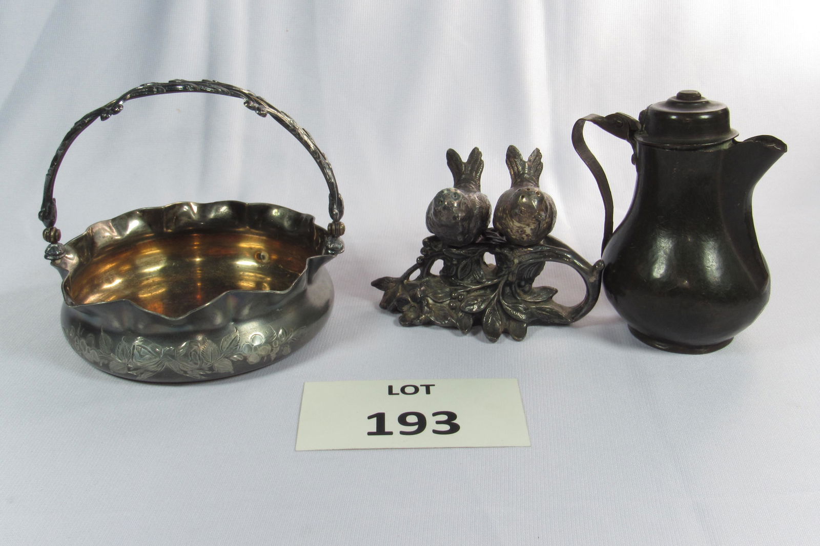 Lot of Silverplate Including Bird Salt and Pepper Set (1 of 5)