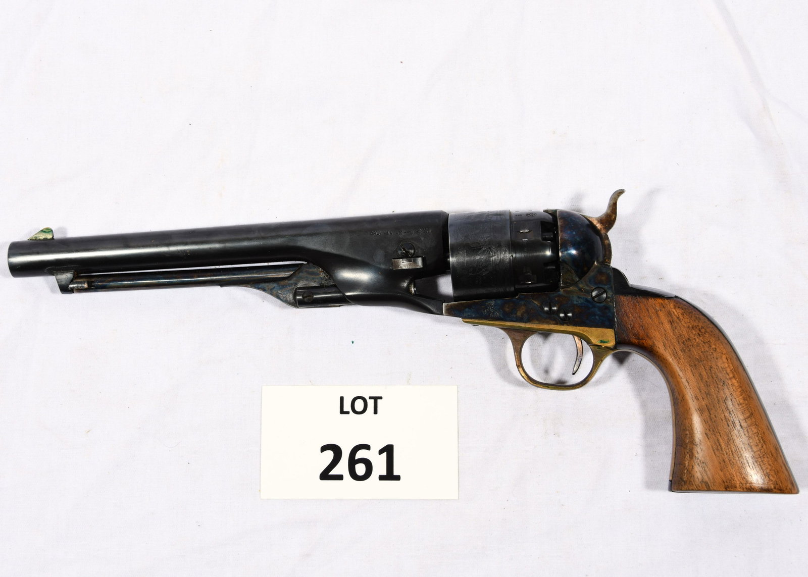 Centennial Arms "1960 New Model Army" .44 Caliber Cap &: A Centennial Arms "1960 New Model Army" .44 caliber cap & ball revolver. Made in Belgium for Colt's 100th anniversary of the model 1860. Box measures 14 1/4"x6"x2 1/4".