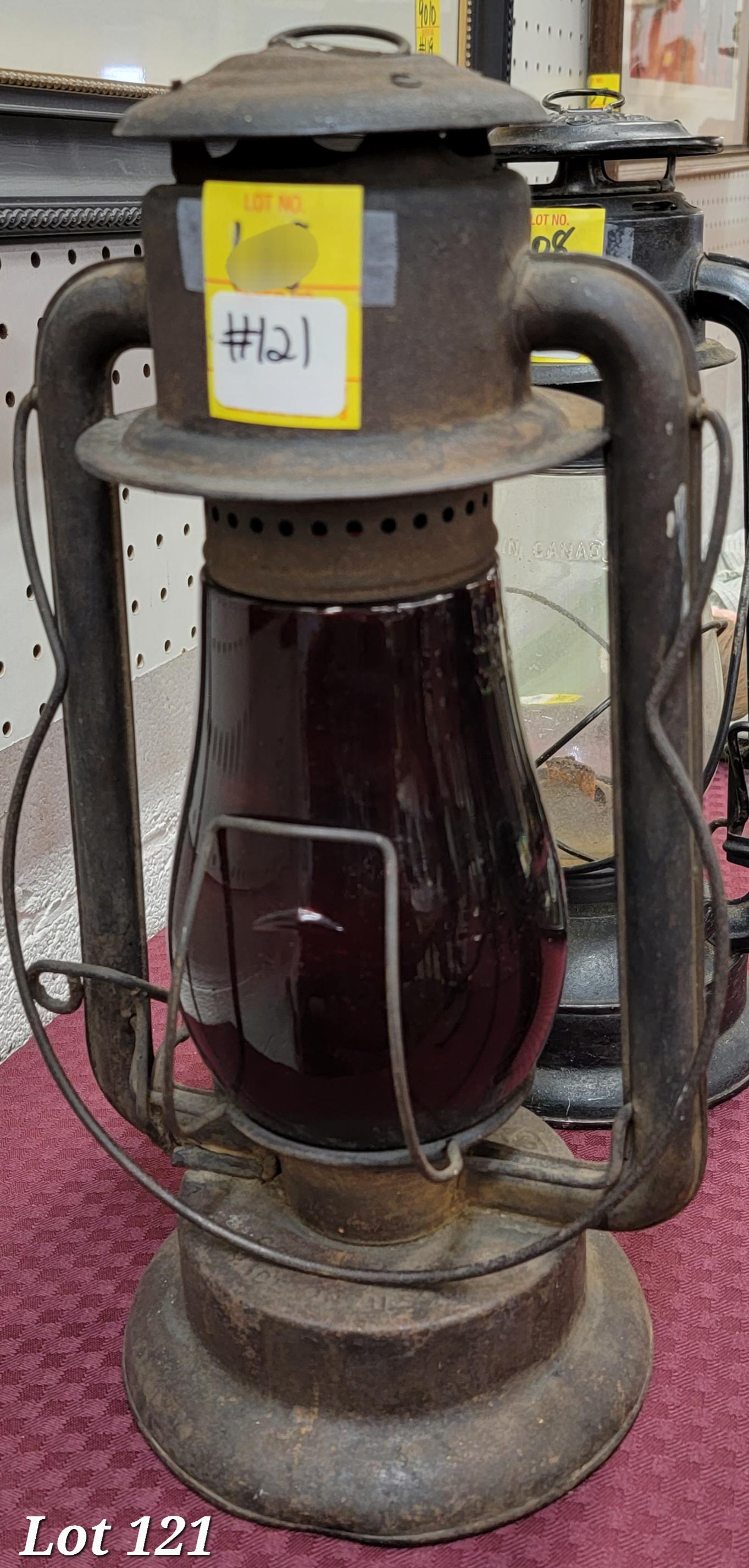 Antique Cast Iron Railroad Lantern (1 of 2)