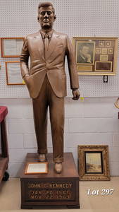 President John F. Kennedy Life Sized Carved Basswood