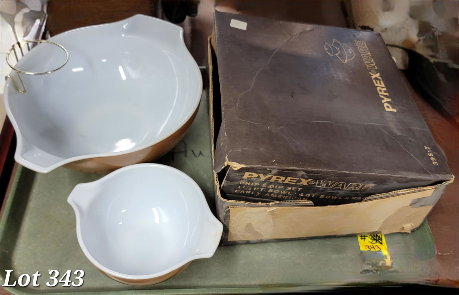 Vintage pyrex chip shop and dip set
