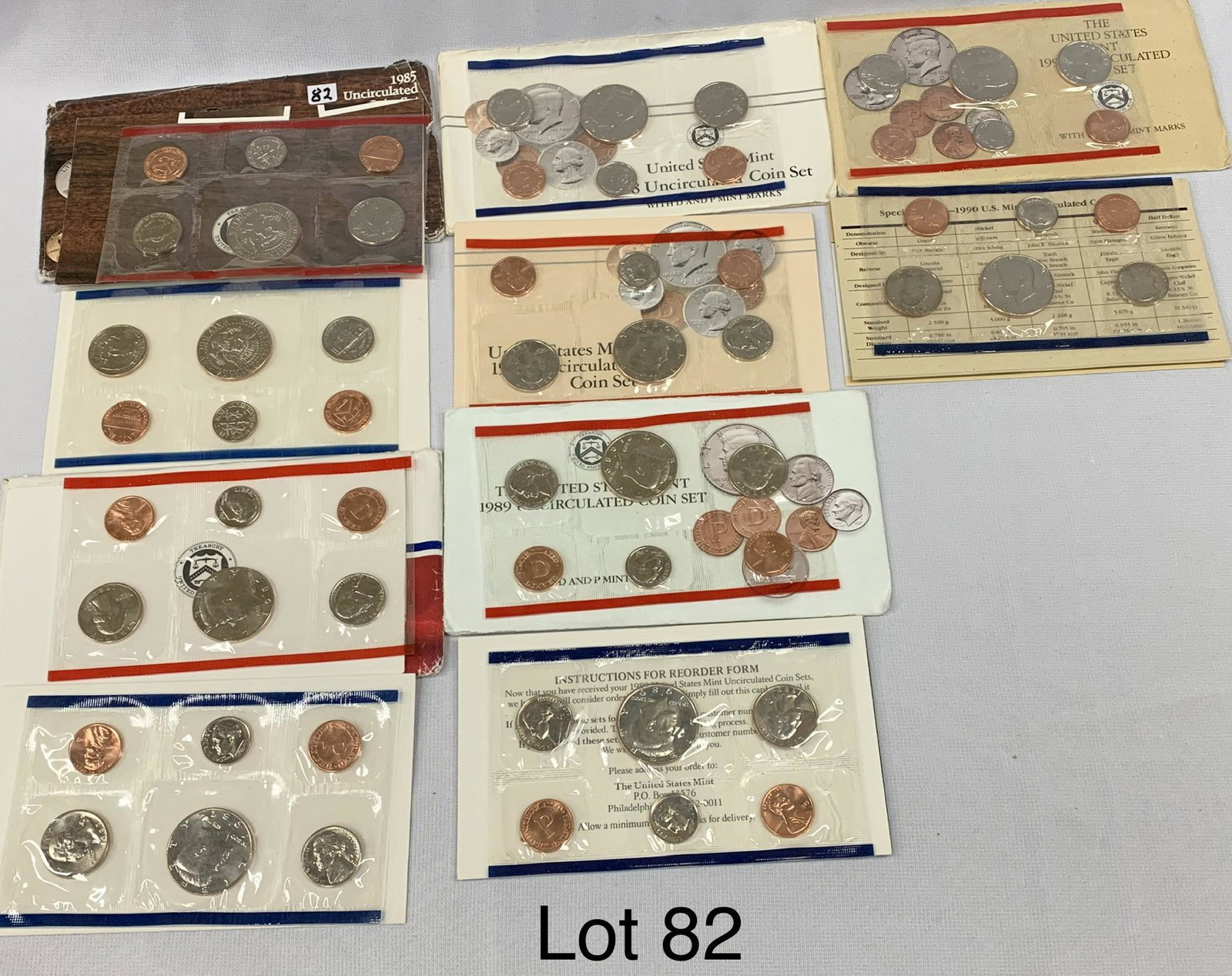 1985,87,88,89,90 US Mint Sets-(P&D) (1 of 4)