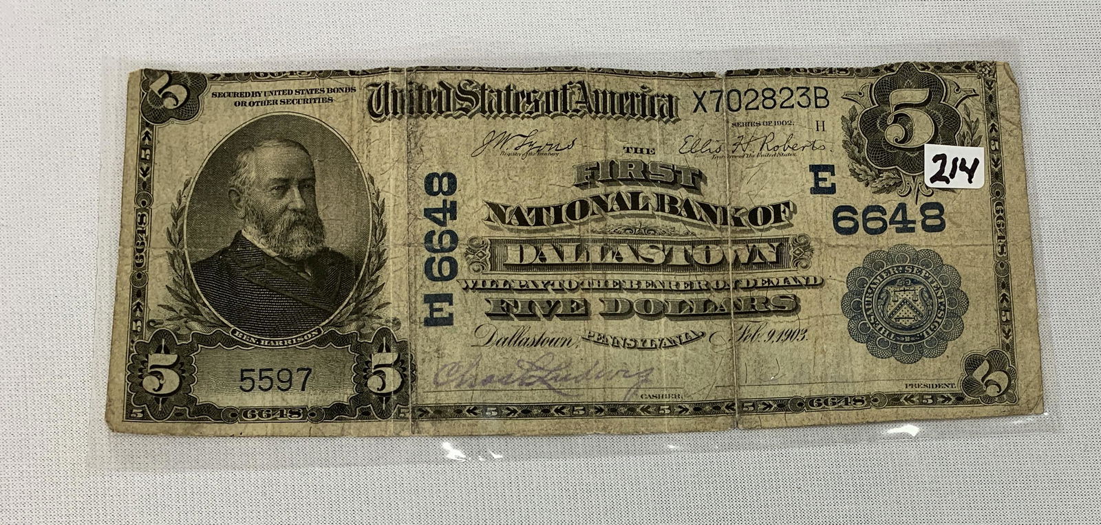 $5 Dallastown PA Large Note (1902-Blue Seal) (1 of 2)