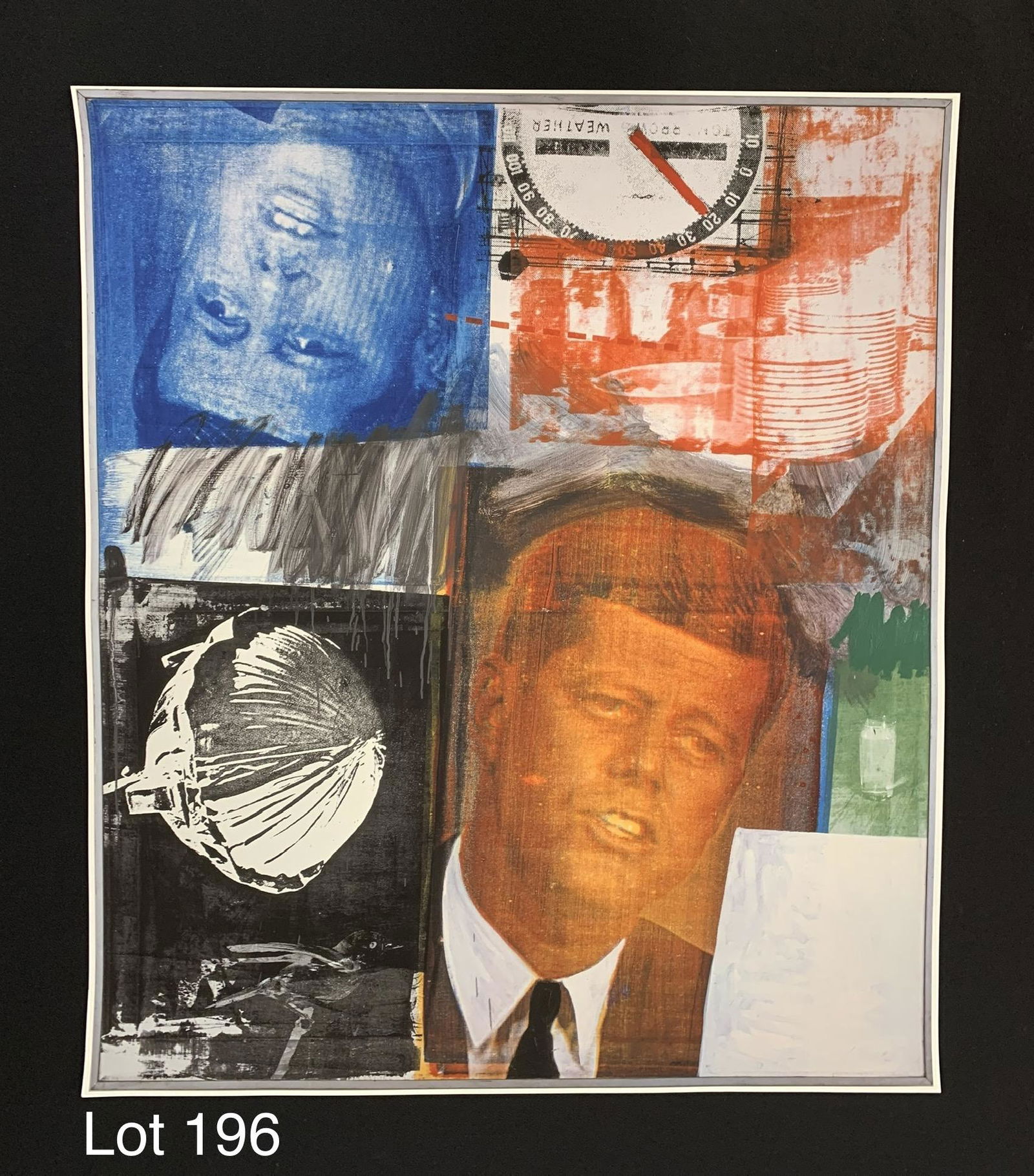 Robert Rauschenberg "Retroactive" Offset Lithograph: An offset lithograph of one of the untitled screenprints from American painter Robert Rauschenberg (1925-2008) series "Retroactive". This series of screen prints were made between 1962-1964. Dimension
