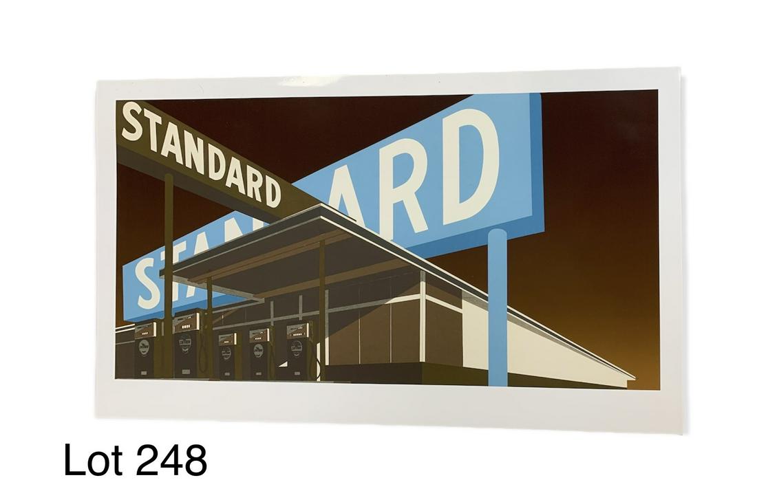Ed Ruscha "Standard" Print in Colors: A print in colors of "Standard" from American pop artist, Ed Ruscha (b. 1937). Dimensions are 34 1/4" x 20 1/2".