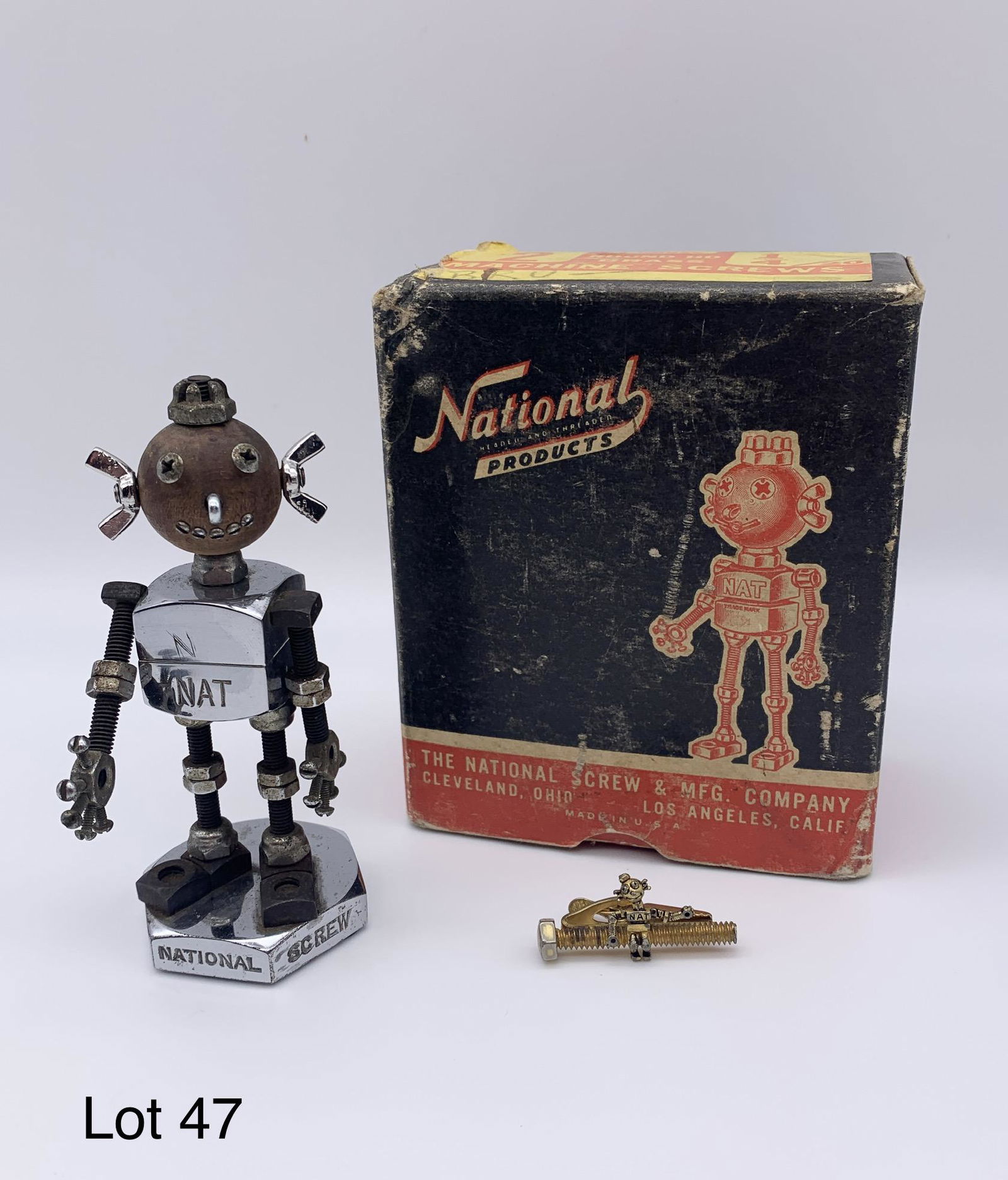 Vintage 1950's National Screw and Bolt Mfg. Co "Nat" the Robot Statue (1 of 5)