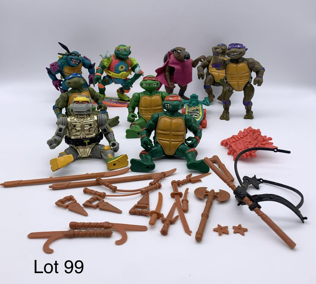 Lot of Vintage 1990's Teenage Mutant Ninja Turtles Toy Figures (1 of 12)