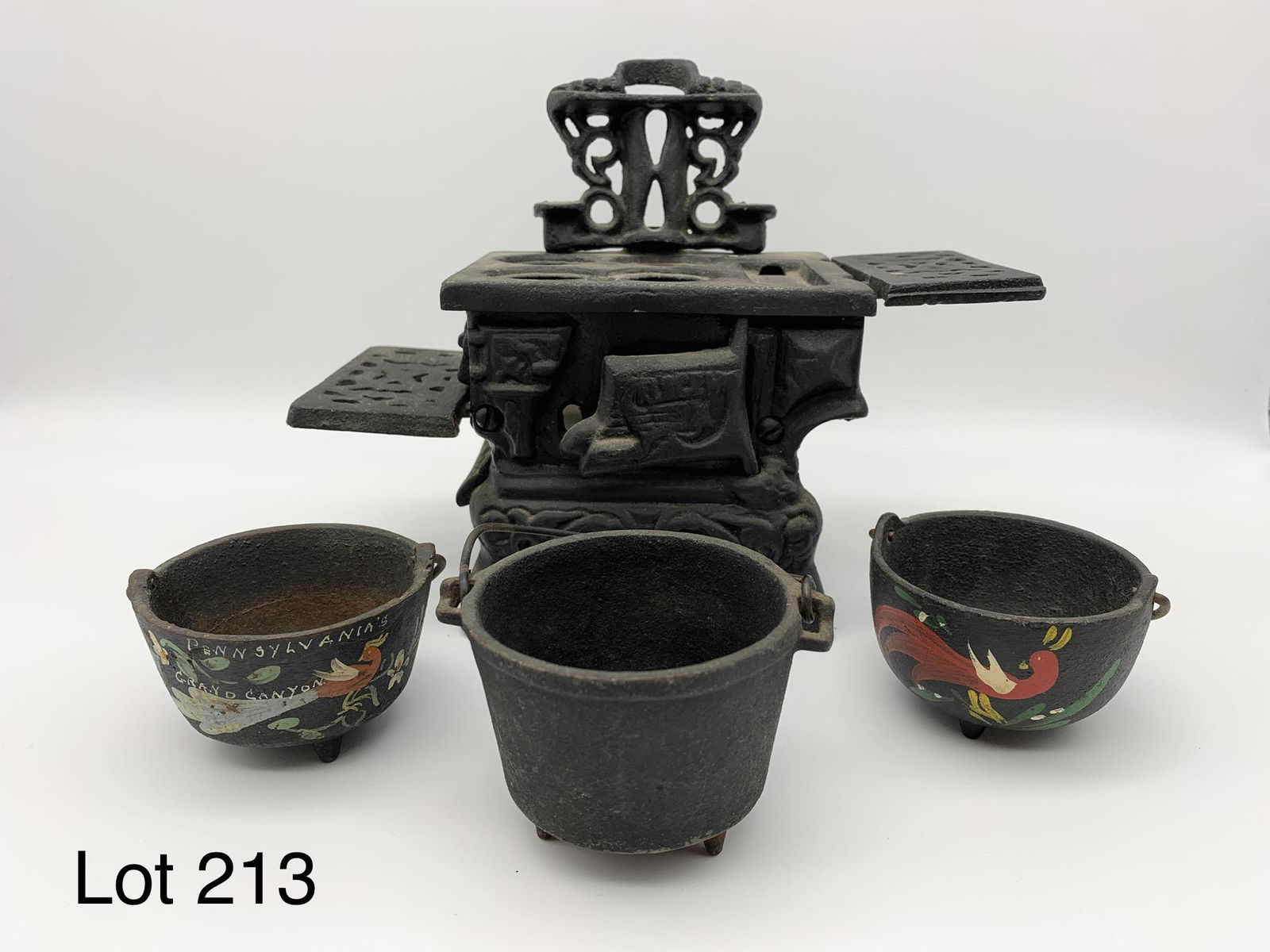 Cast Iron Crescent Miniature Stove and Cauldrons (1 of 9)