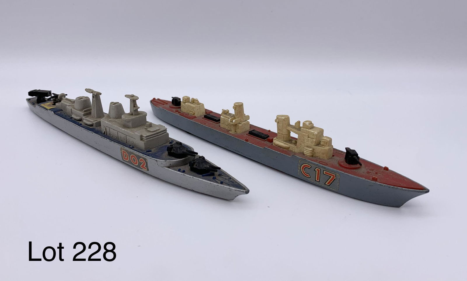 Vintage Matchbox Sea King Ships: A pair of vintage 1970's Matchbox Sea King ships. Includes K308 Guided Missile Destroyer ship and a K 306 Convoy Escort. Both are marked "1976 Made in England, Lesney Products & Co." 8 1/2" long. *not