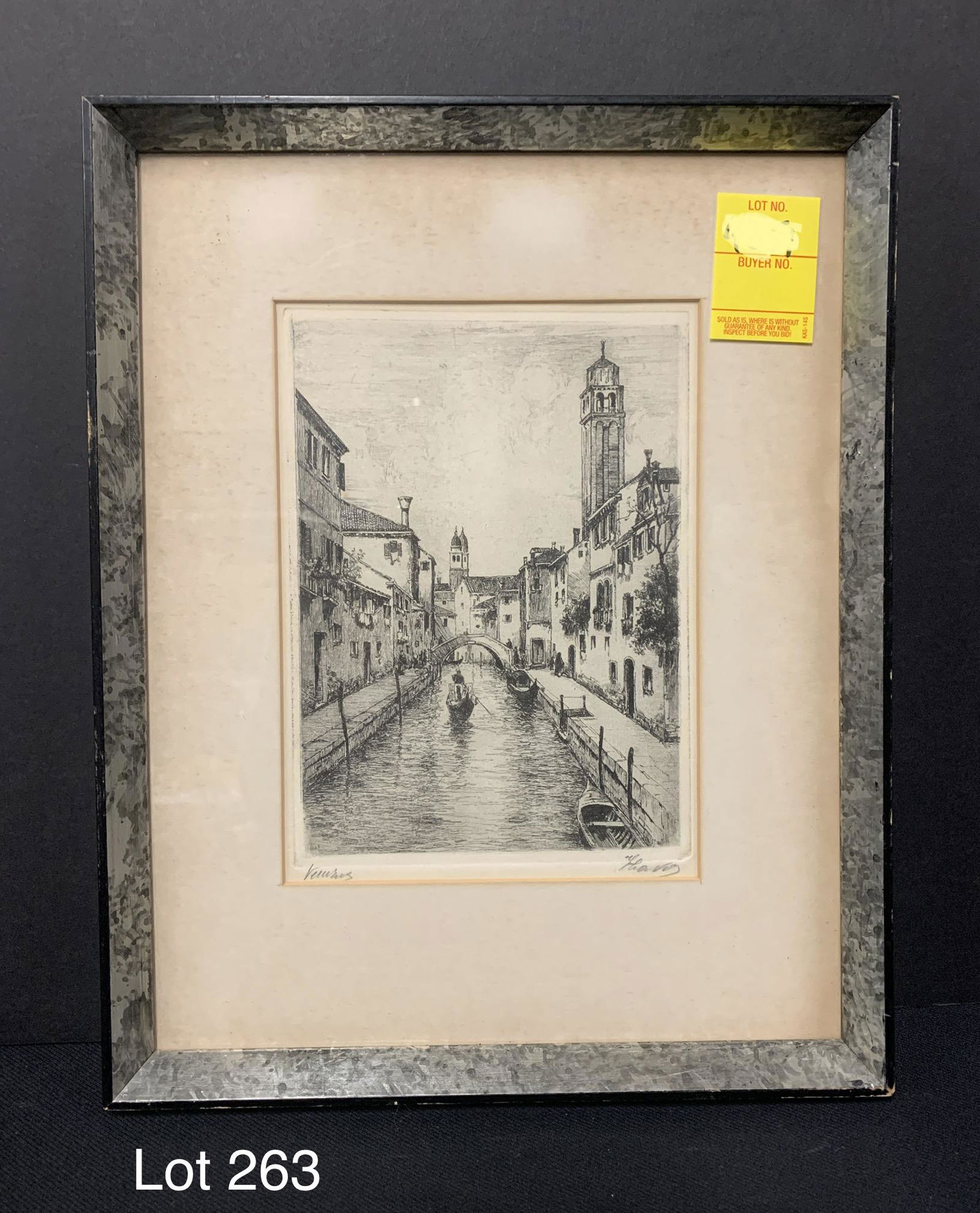 Signed Etching of Venice (1 of 5)