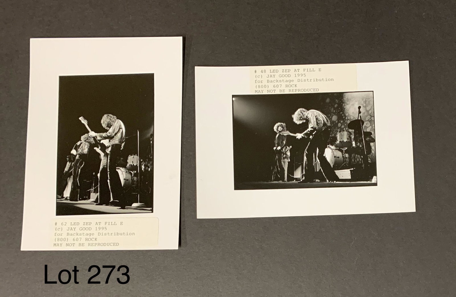 Lot of Original Unpublished Photographs of Led Zeppelin: A pair of original unpublished photographs of legendary rock band, Led Zeppelin. Taken by photographer Jay Good at the Fillmore on February 2, 1969. Each photograph is 5x7 including border. These phot