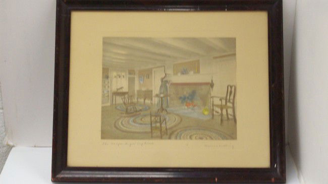 WALLACE NUTTING 1909 "THE MAPLE SUGAR CUPBOARD": 13" X 10" in a 22 1/2" X18 1/2" frame, in great condition