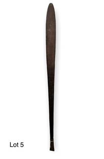 Club With Sennit Fiber Wrapping: A 53" long club with sennit fiber wrapping at the handgrip. Resembles a Fiji "Teivakatoga" type.