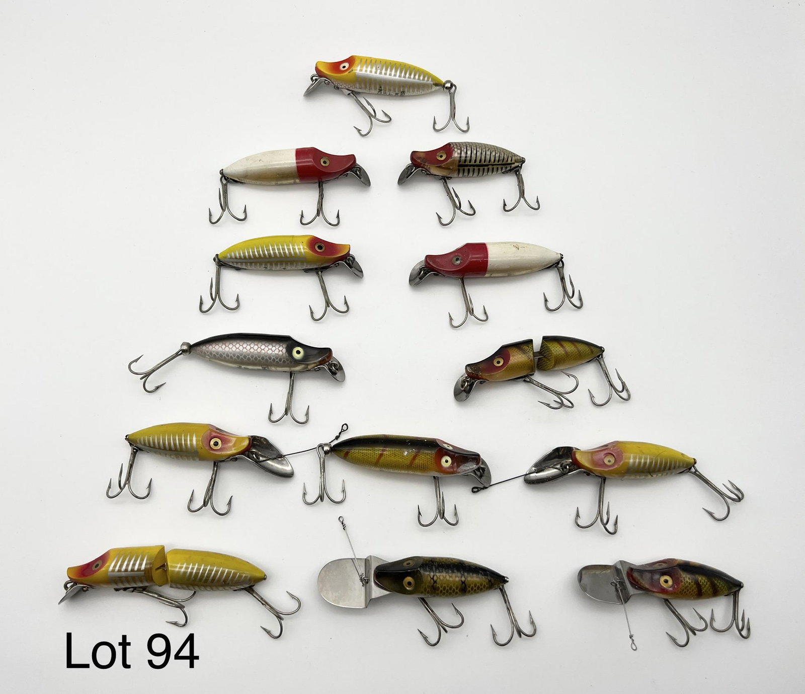 Lot of Vintage Heddon River Runt Lures: A collection of 13 vintage Heddon River Runt lures from 1960's-1980's.