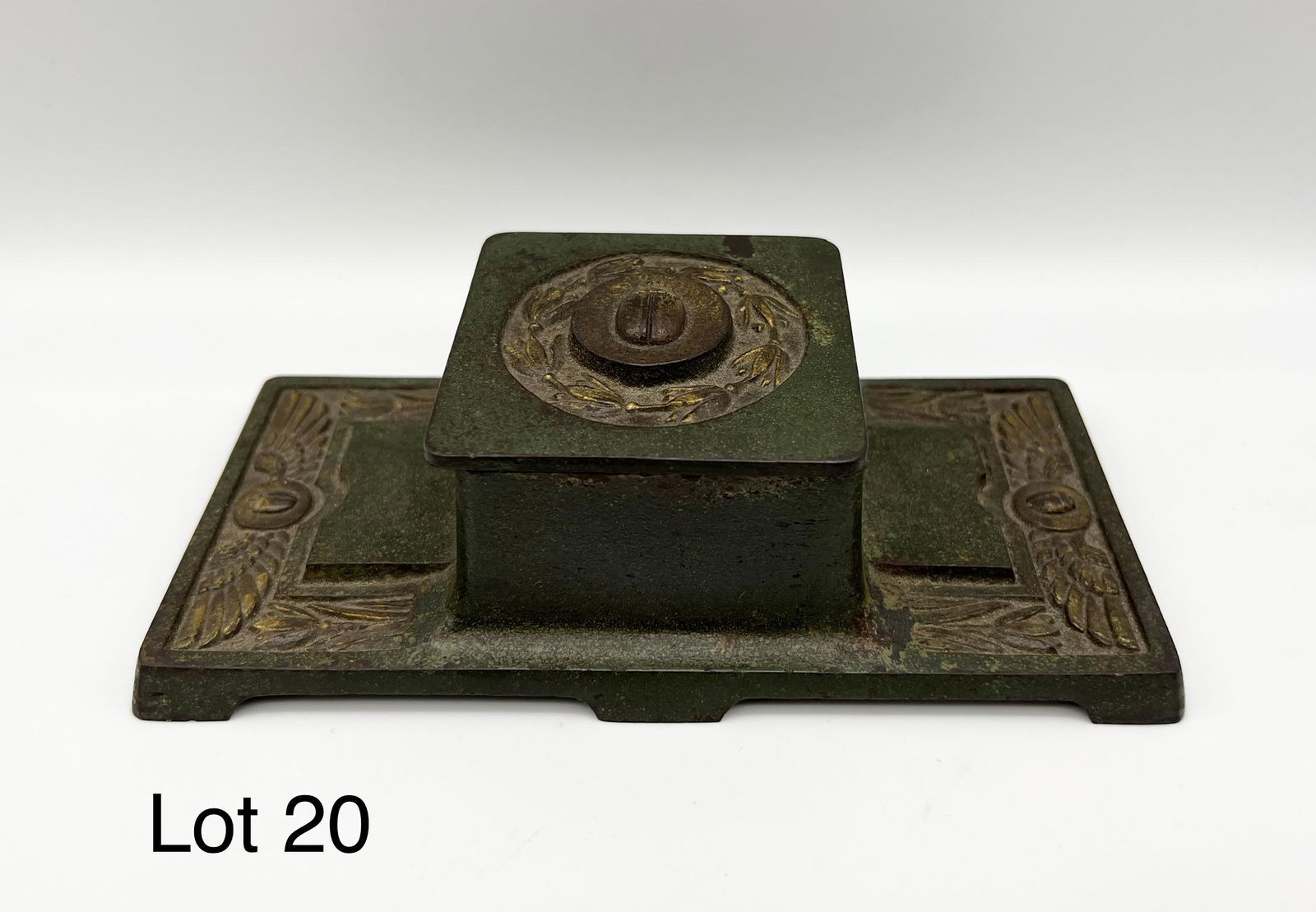 Vintage Cast Iron Inkwell With Beetle Motif (1 of 6)