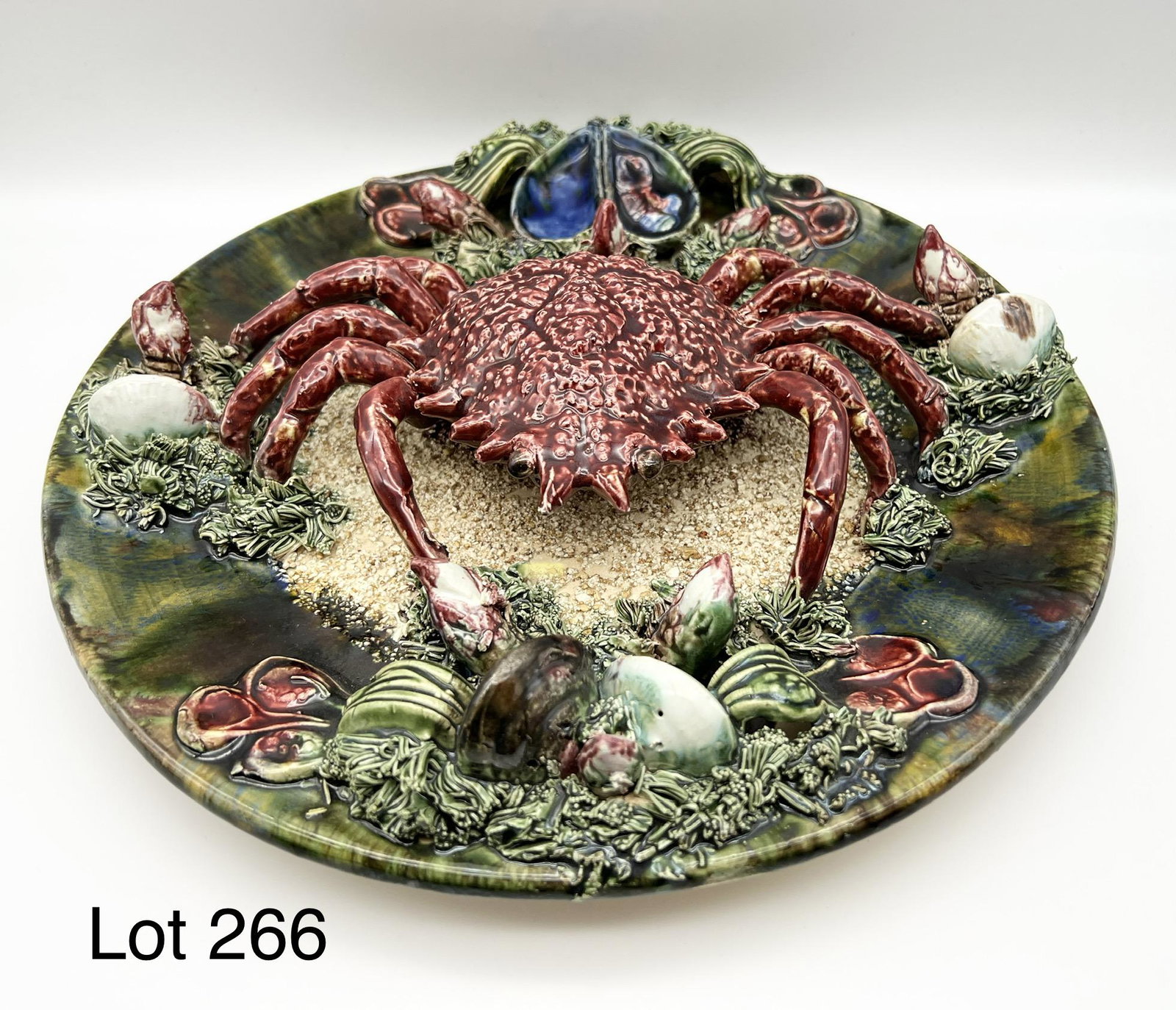 Antique Majolica Decorative Crab Plate (1 of 7)