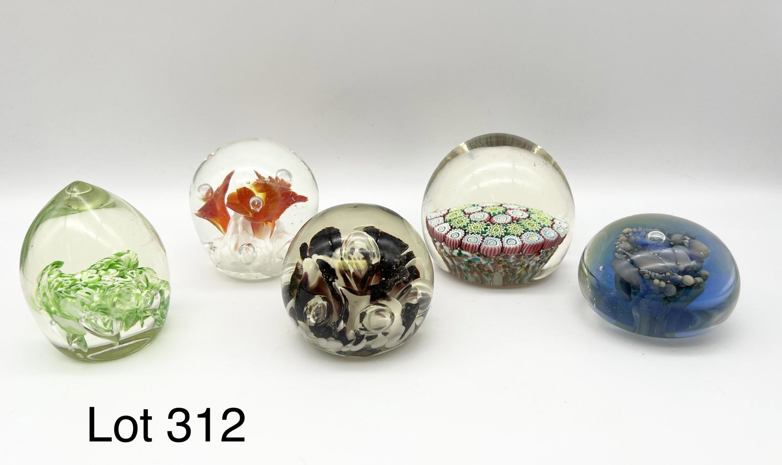 Lot of Glass Paperweights Including Signed (1 of 10)