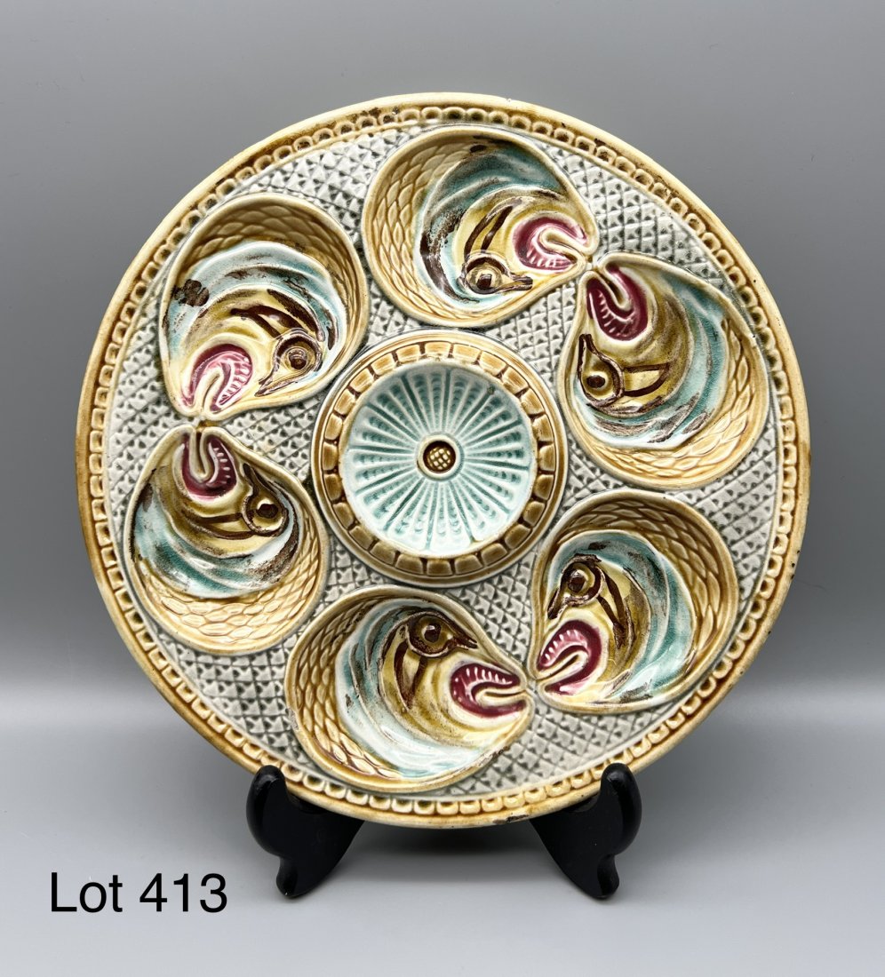 Victorian Majolica Oyster Plate (1 of 5)