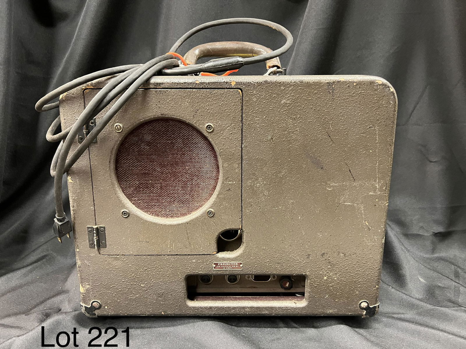 Vintage Bell & Howell Filmosound Projector: A vintage Bell & Howell Filmosound 16mm sound-on-film projector. Design number 179. 115 volts, 11 amps. Made in USA. Projector is untested. Measurements are 16" x 14" x 10 1/2".