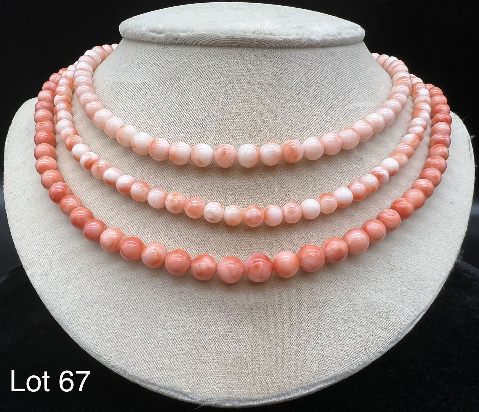 Vintage Set of Angel Skin Coral Bracelets (1 of 3)