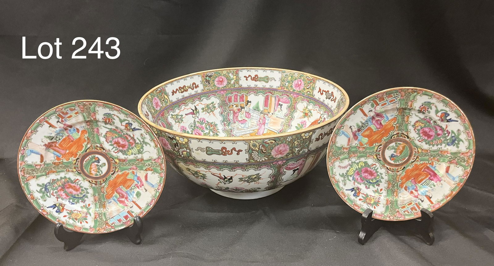 Chinese Hand Painted Rose Medallion Set (1 of 8)