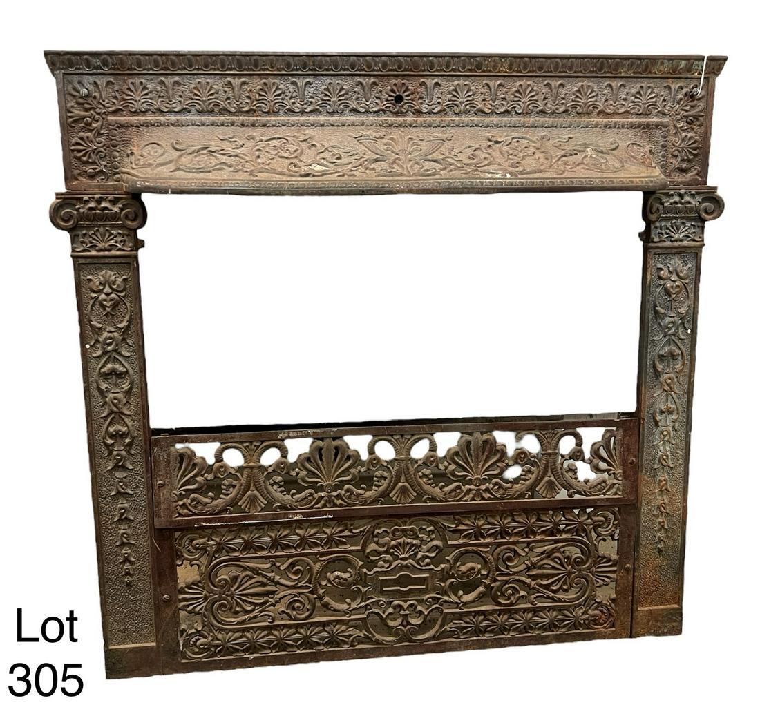 Antique Cast Iron Fireplace Surround (1 of 8)