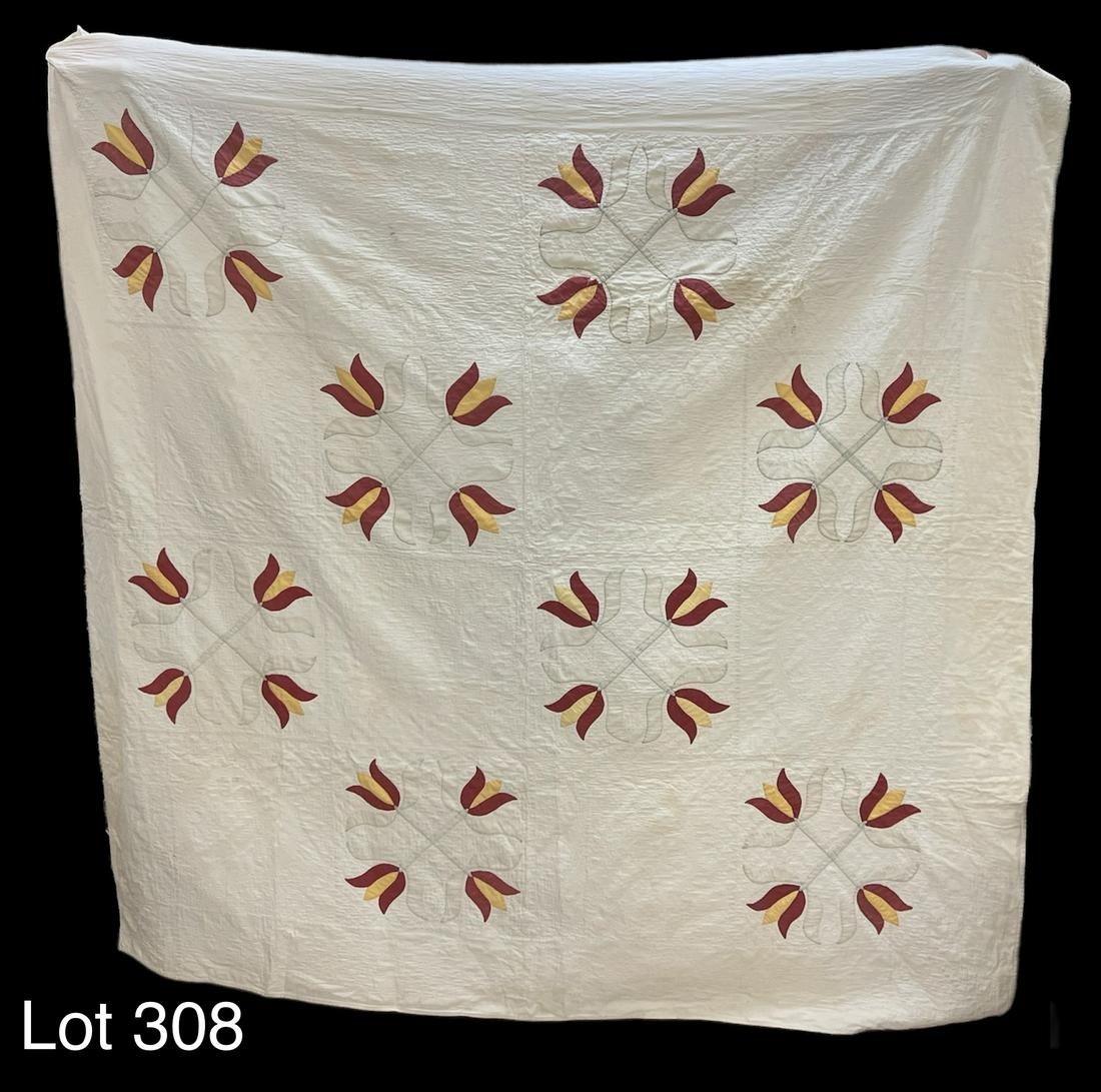 Antique Tulip Applique Quilt (1 of 4)
