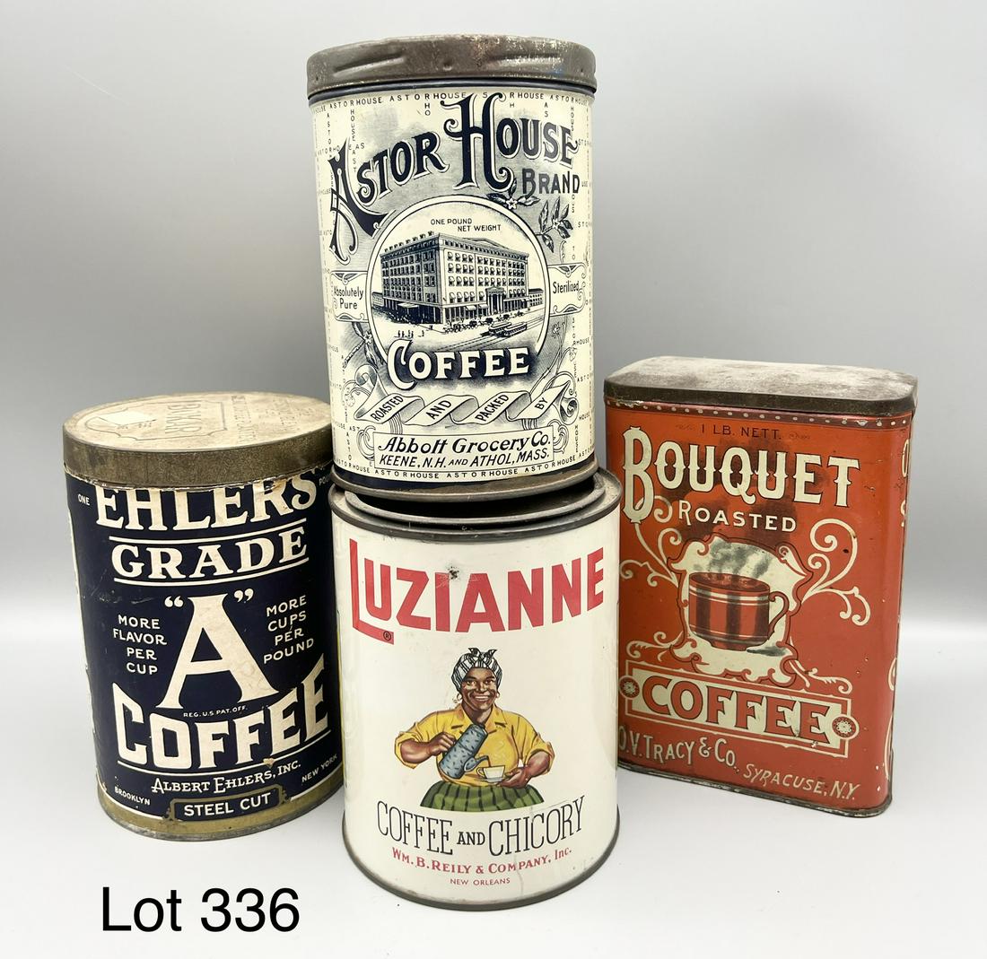 Lot of Vintage Coffee Tins (1 of 8)