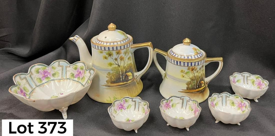 Hand Painted Seven-piece Nippon Tea Set (1 of 6)
