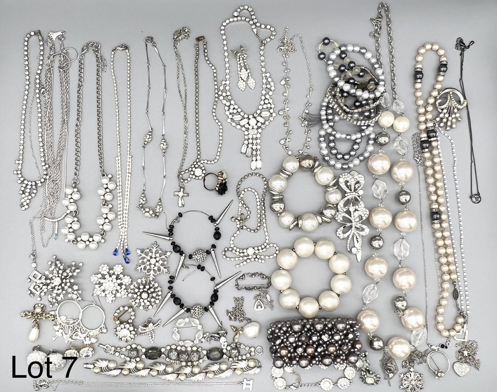 Collection of Silver Tone Costume Jewelry (1 of 8)