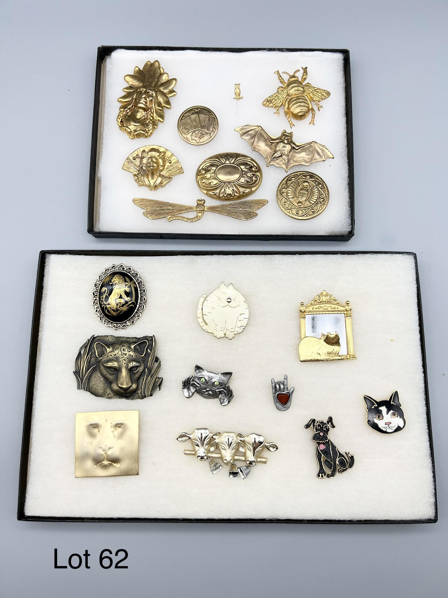 Collection of Vintage Brooches Including Signed (1 of 5)