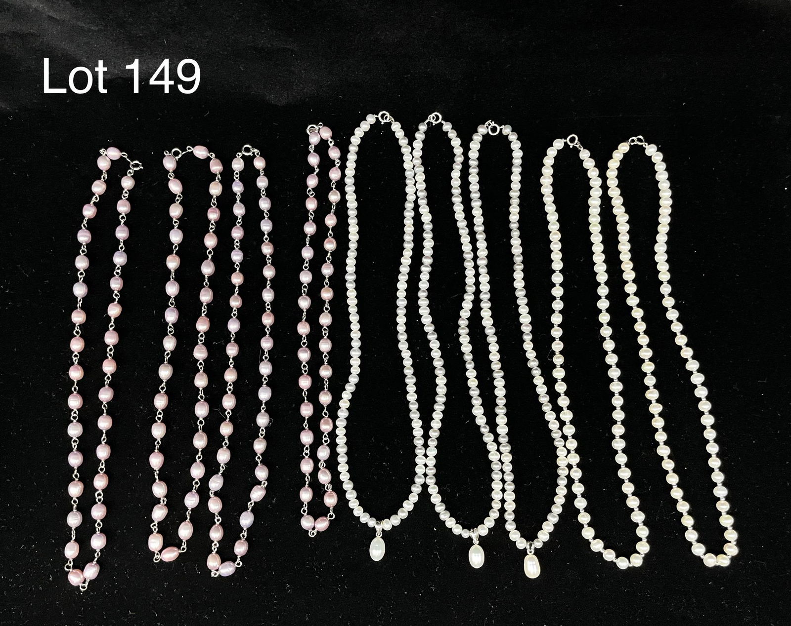 Elegant Set of Faux Pearl Sterling Silver Bead Necklaces (1 of 7)