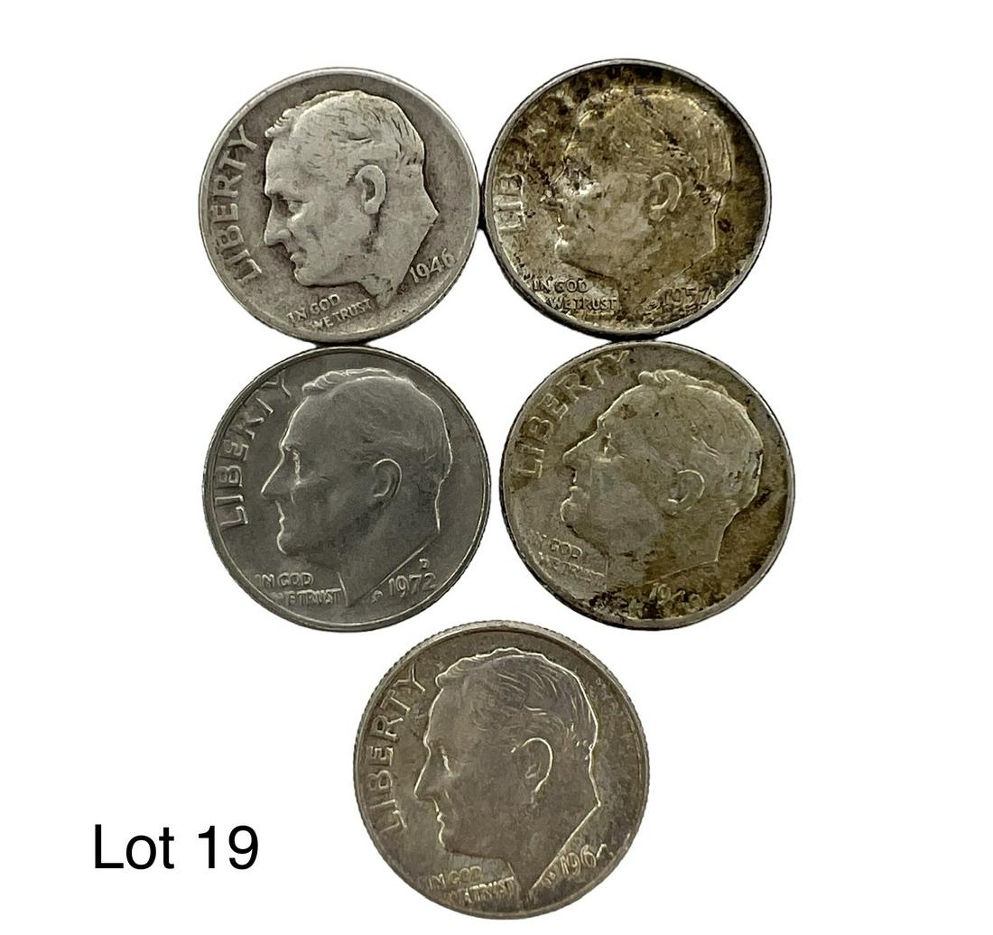5-Roosevelt Dimes (4 are Silver) (1 of 2)