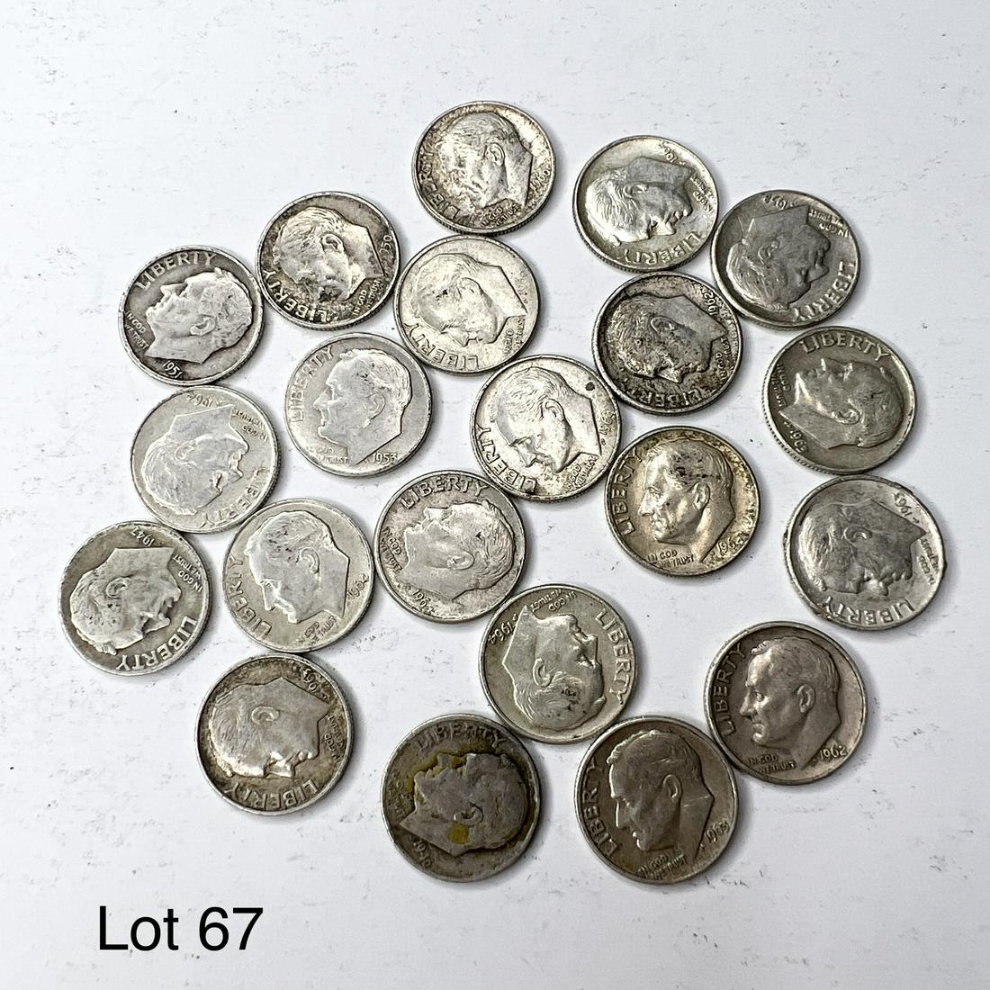 21-Roosevelt Dimes (90%Silver) (1 of 2)