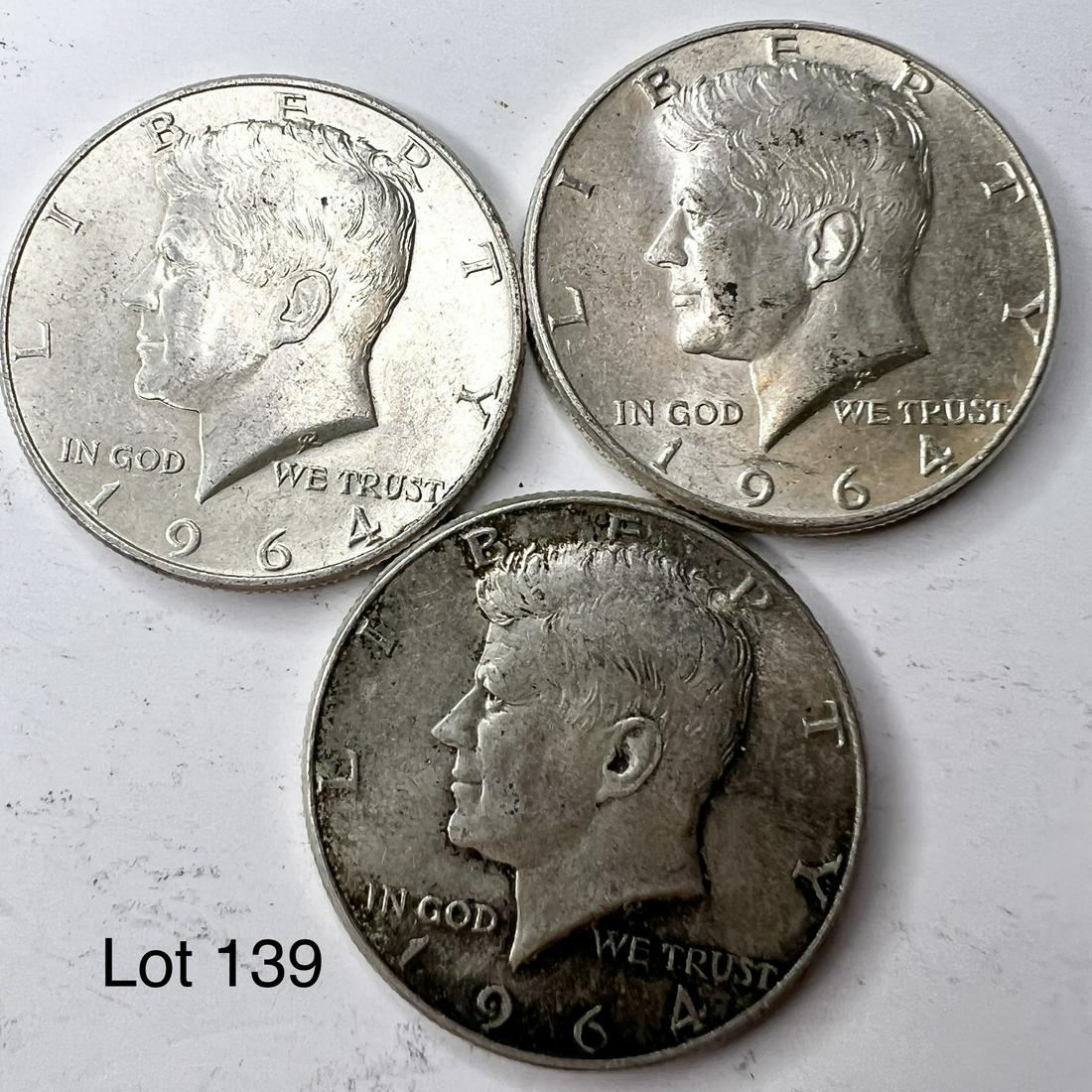 3-1964P Kennedy Half Dollars (90%Silver) (1 of 2)