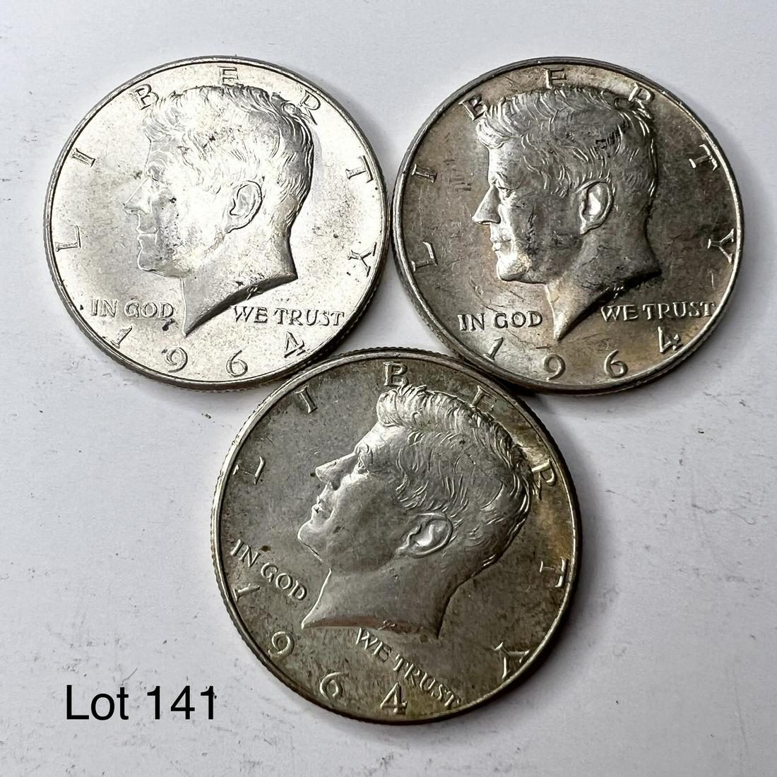 3-1964P Kennedy Half Dollars (90%Silver) (1 of 2)