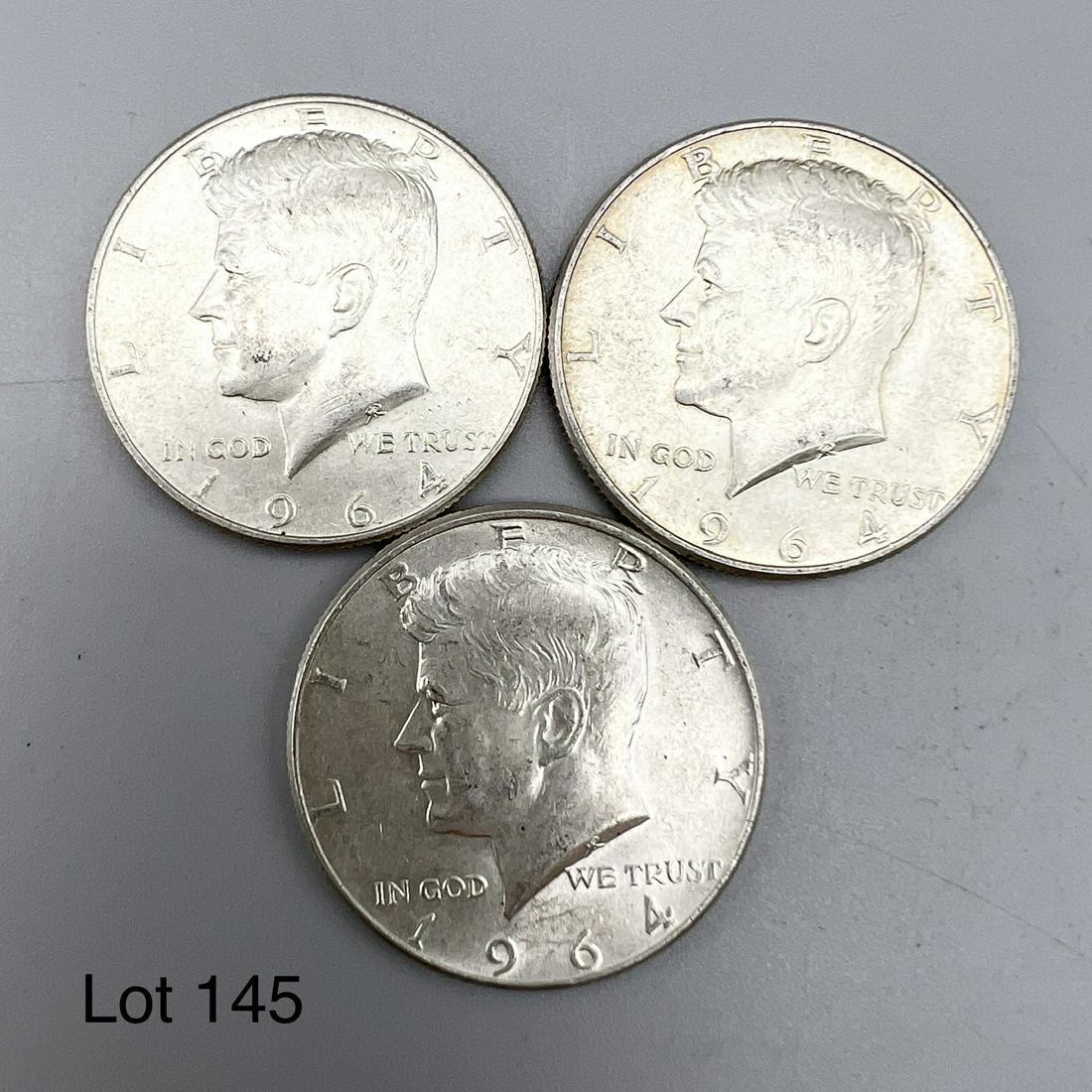 3-1964P Kennedy Half Dollars (90%Silver) (1 of 2)
