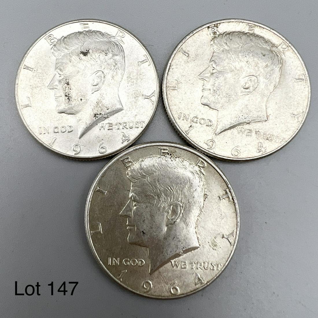 3-1964P Kennedy Half Dollars (90%Silver) (1 of 2)