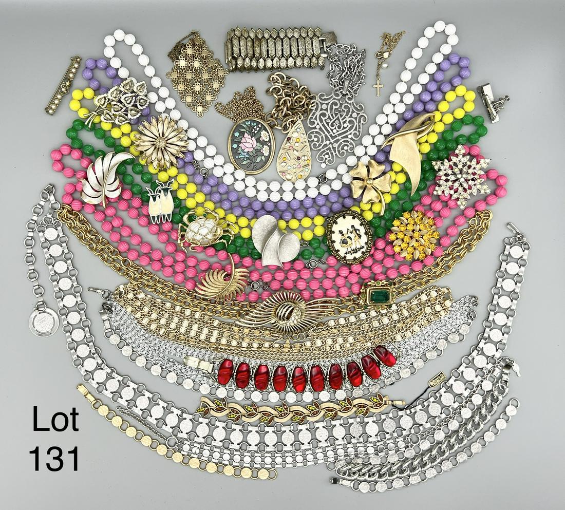 Signed Costume Jewelry: Lot of signed costume jewelry. Makers include Sarah Coventry, Trifari, Jonette Jewelry Company, and more.